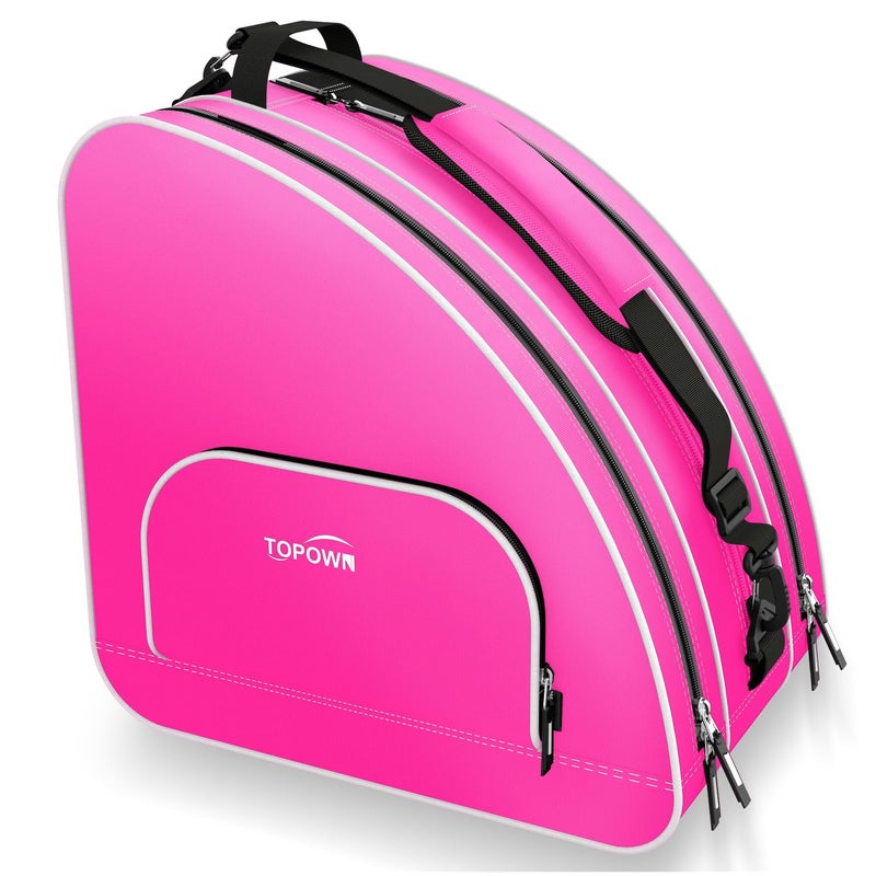 TOPOWN Ice Skate Bag for Men & Women - Premium Roller Skate Bag in Black & Rose Red - Image 1